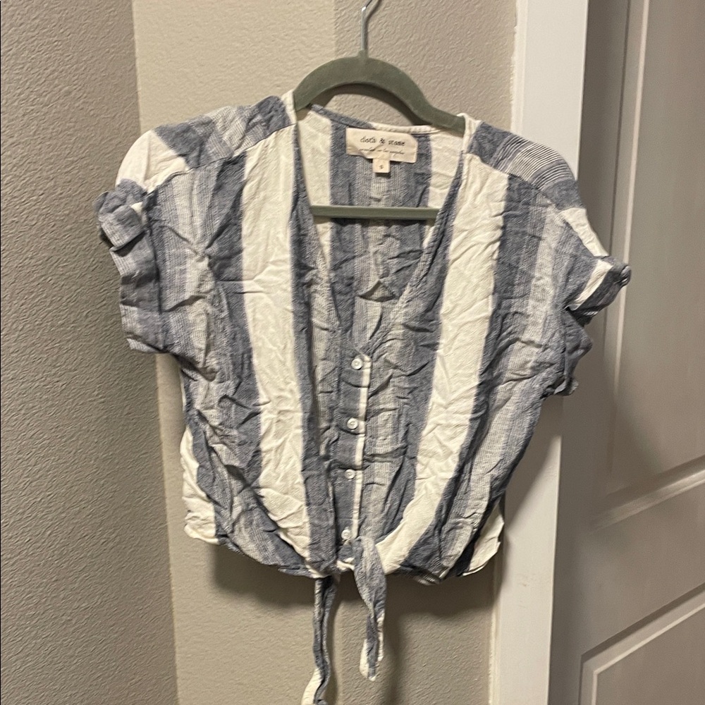 Cloth & Stone Navy and White Striped Top